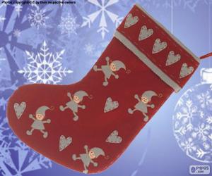 Puzzle Χριστούγεννα κάλτσα διακοσμημένα με νεράιδες και καρδιές
